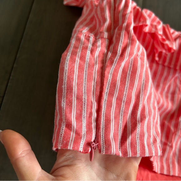 Free People Young Love Coral Striped Crop Top - Picture 5 of 6